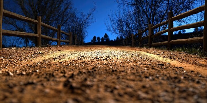 dirt driveway leading to rural house in a suburban neighborhood