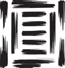 Black brush strock set 