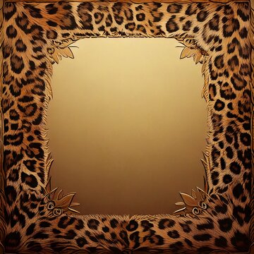 empty leopard print frame border pattern 