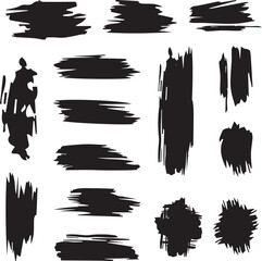 Black brush strock set 