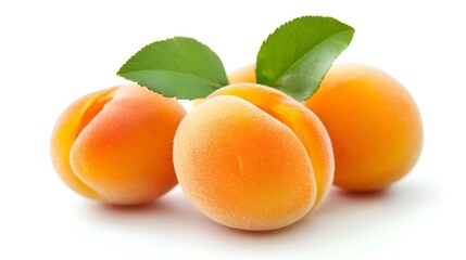 Sweet apricots isolated on white background