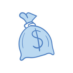 Money Bag hand draw doodle  Vector icon