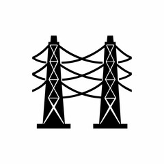 creative details high voltage power lines icon vector illustration 