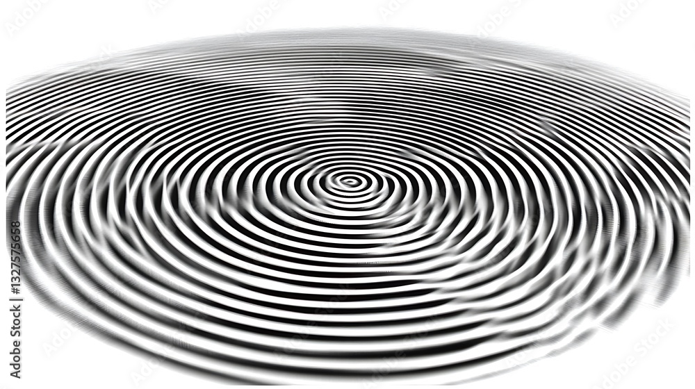 Poster mesmerizing monochrome concentric circles with dynamic ripple effect visuals