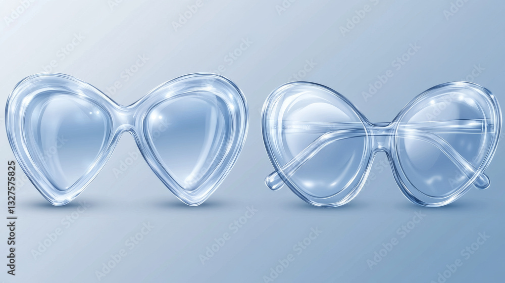Poster glass vector transparency glossy clear blank frame and empty glassful template heart illustration gl