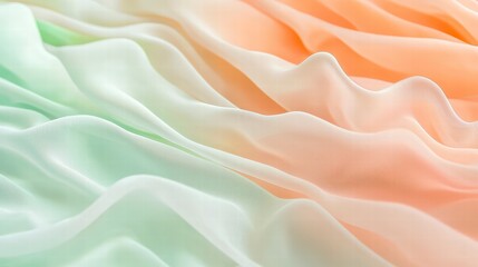 Obraz premium Ethereal Fabric: Soft, flowing fabric in gradient hues, creating a sense of gentle movement and texture.