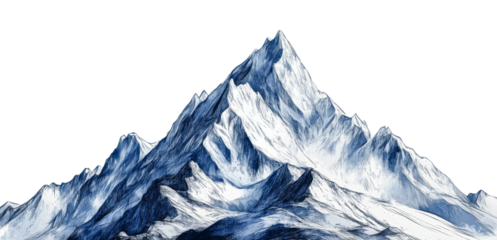 Blue and white majestic mountain range illustration