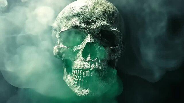 Isolated black skull vector illustration depicts spooky human death with evil teeth and bone anatomy