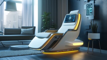 Ai controlled self cleaning furniture using nanotechnology hyper detailed futuristic home convenience