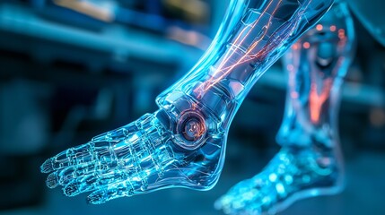 Ai controlled self healing prosthetic limbs adapting the environment ultra HD futuristic medical advancements