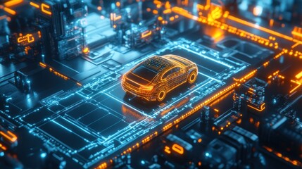 Digital Car Model on Circuit Board Technology