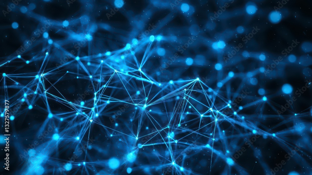 Poster digital network: a mesmerizing illustration of interconnected nodes and lines, symbolizing the compl