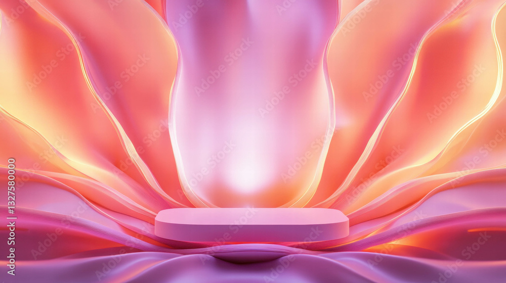 Aufkleber vibrant abstract background with podium for creative design and display concepts