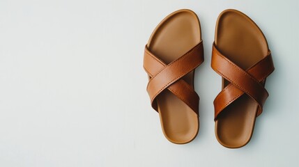 Fototapeta premium Fashionable sandals isolated on white background