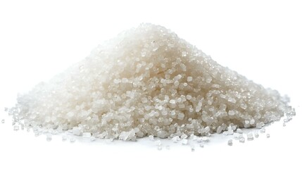 White sugar isolated on white background