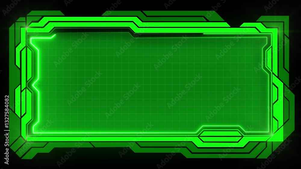 Fototapete technology hud loop animation. border frame hud element. futuristic viewfinder of the future. hud gr
