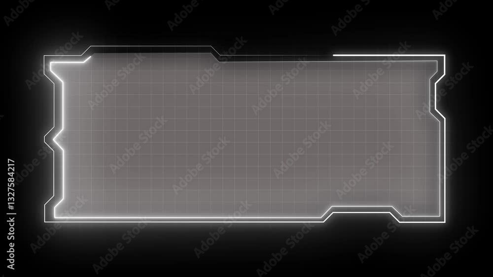 Poster technology hud loop animation. border frame hud element. futuristic viewfinder of the future. hud gr