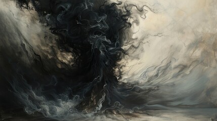 Abstract Swirls of Darkness and Light A Dynamic Contrast in Shades and Colors