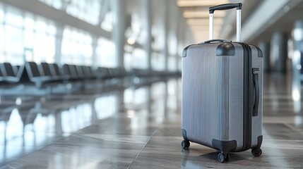 Sleek Silver Suitcase in Modern Travel Setting