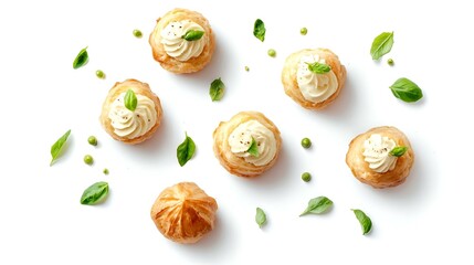 Homemade profiteroles with ricotta cream