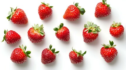 Summerwarm strawberries on white background