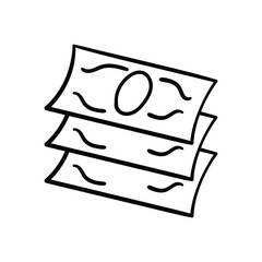 Cash hand draw doodle  Vector icon