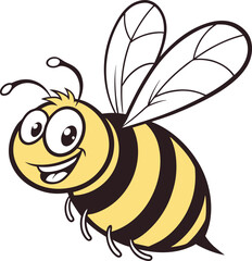 Obraz premium Simple and Clean Bee Vector Art – Minimalist Insect Illustration.