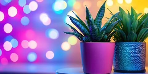 modern potted houseplants with technology integration