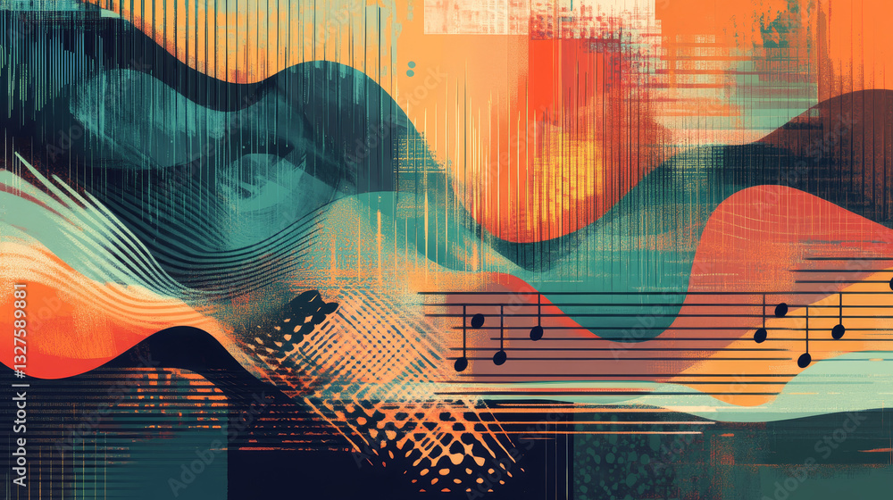 Aufkleber vector digital music equalizer audio waves design template audio signal visualization signal illustr