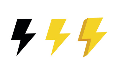 Energy icon. Vector icons set isolated on white background.