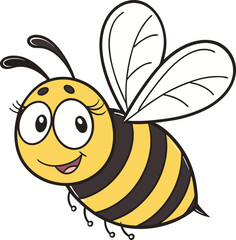 Obraz premium Simple and Clean Bee Vector Art – Minimalist Insect Illustration.
