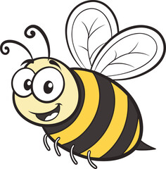 Simple and Clean Bee Vector Art – Minimalist Insect Illustration.