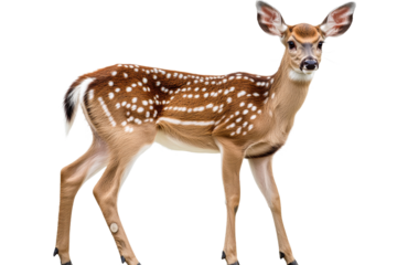 Young deer standing still in a natural pose