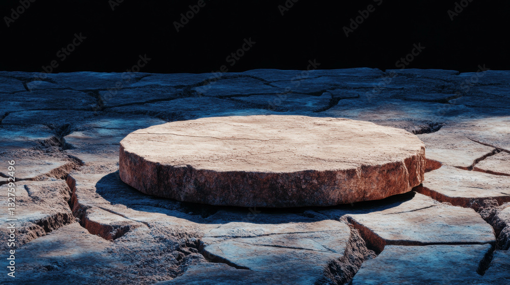 Poster abstract podium on stone floor surface for product display and design concepts