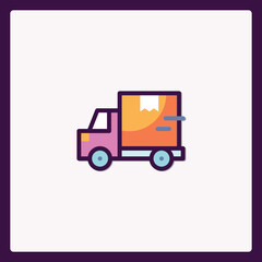 Stylized transportation icon conveying dispatch and delivery services