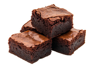Brownie de chocolate sobre fondo transparente