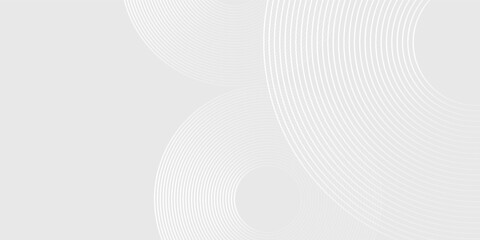 Modern white glowing geometric lines on gray background. Modern shiny blue circle lines pattern. Futuristic technology illustration simple