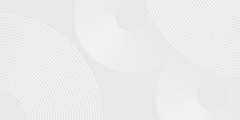 Modern white glowing geometric lines on gray background. Modern shiny blue circle lines pattern. Futuristic technology illustration simple modern