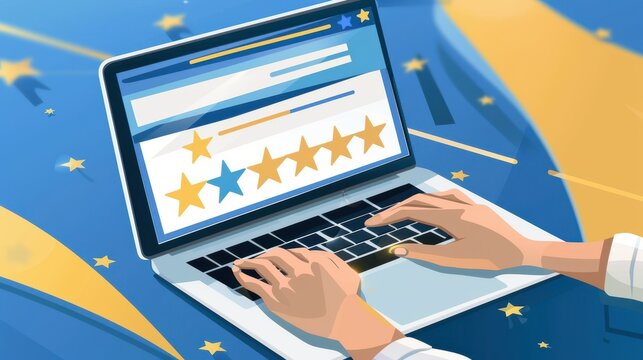 Person working on laptop home office flat illustration modern side digital lifestyle