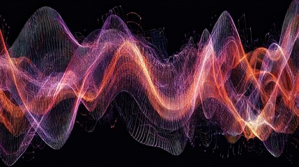 Obraz premium Abstract Digital Wave Patterns: A Stunning Visual Representation of Data