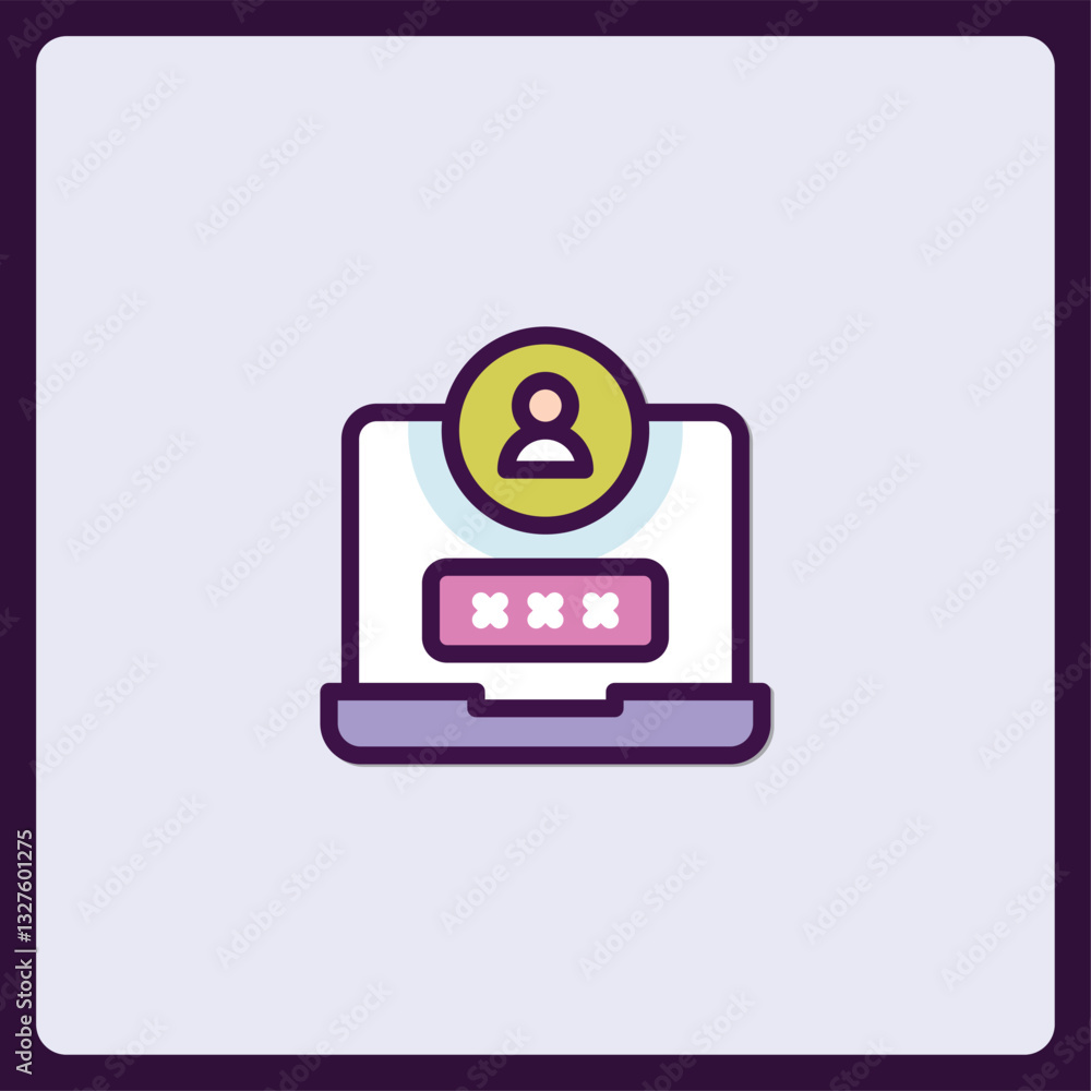 Poster authentication icon, access control and authorization process concept