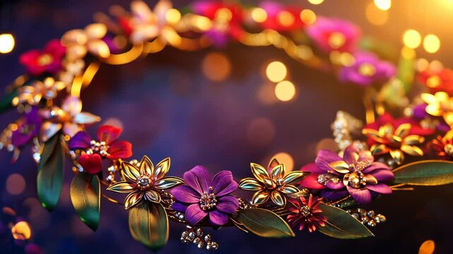 Enchanted Floral Wreath: A Jewel-Toned Circle of Blooms