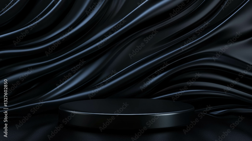 Poster elegant abstract background with black podium for product display design