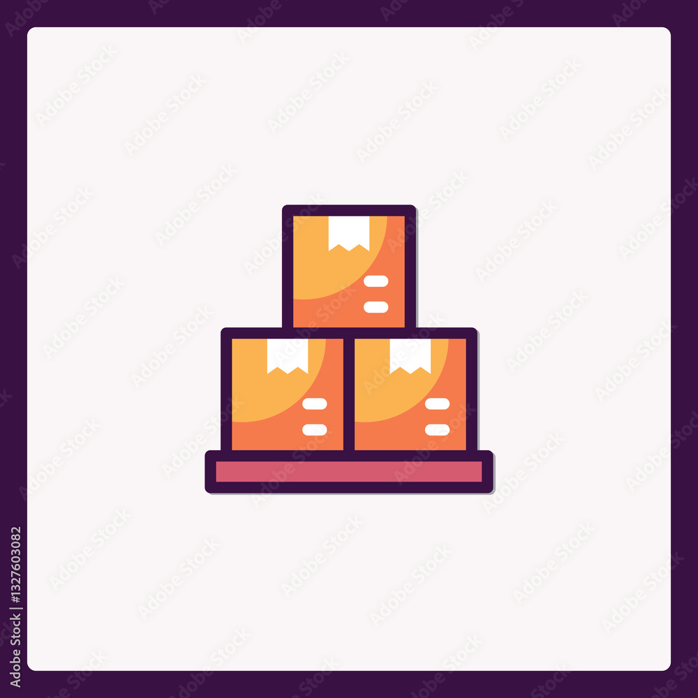 Aufkleber stack of boxes icon illustration in minimal style for web and applications