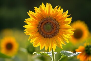 Fototapeta premium Stunning Close-Up of a Blossoming Sunflower Showcasing Nature's Beauty and Complexity
