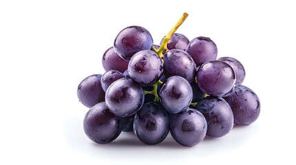 Ripe juicy purple grape cluster isolated