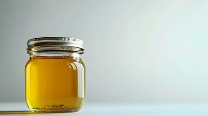 honey jar on white background