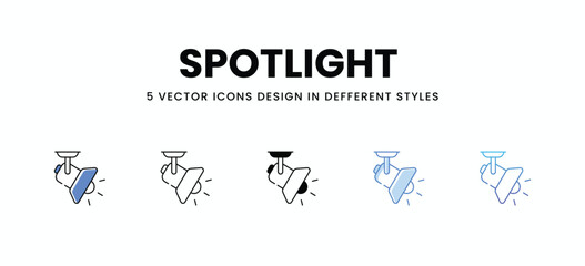 Spotlight  vector icons set stock illustration