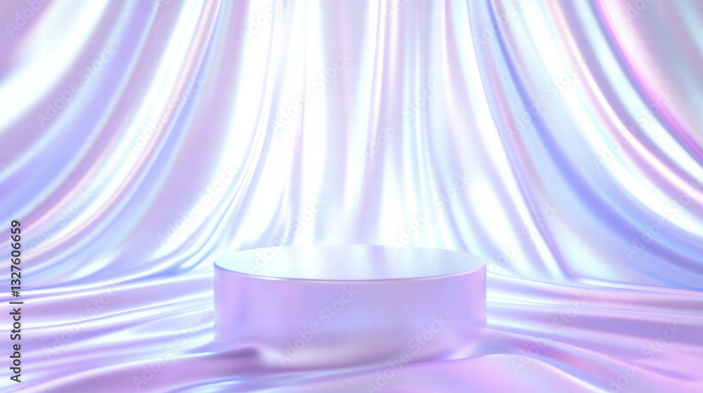 Poster elegant abstract background with iridescent podium for display and presentation
