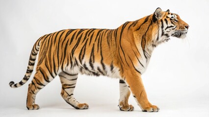 Obraz premium Indochinese Tiger in full view on white studio background
